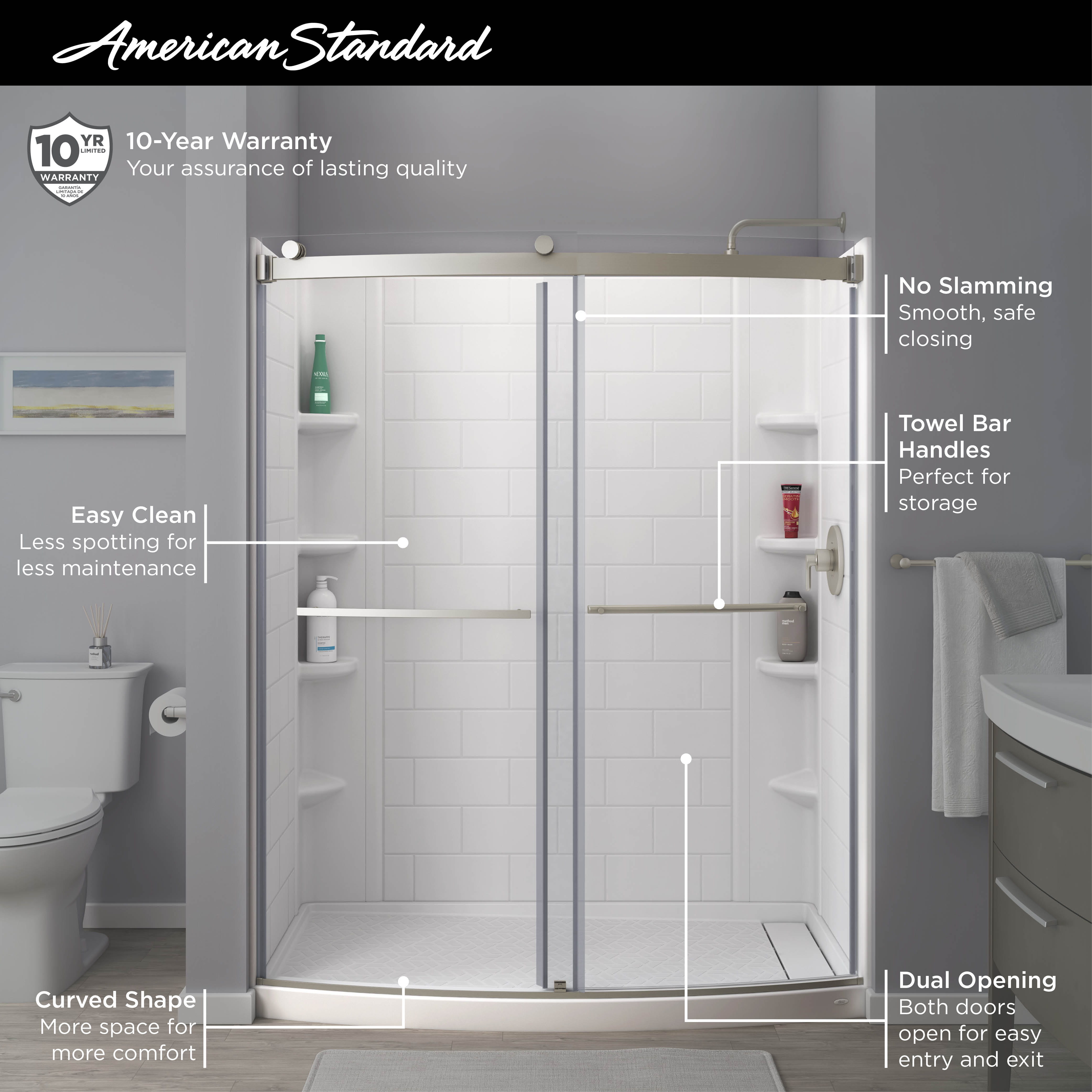 OVATION CURVE 60x72 BARN SHOWER DOOR, BN